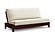 Futon Frame - Queen Size - Tozi Black Walnut Wall Hugger by Strata Furniture