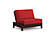 Futon Set - Twin Chair Size - Tozi Black Walnut Wall Hugger Frame, Mattress w/Removable Solid Cover
