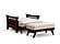 Futon Frame - Twin Chair Size - Trelli Black Walnut Wall Hugger by Strata Furniture