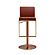 Sentinel Saddle Brown and Rose Gold Adjustable Stool by TOV Furniture