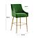 Beatrix Green Velvet Counter Stool - Gold Legs by TOV Furniture