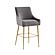 Beatrix Dark Gray Velvet Counter Stool - Gold Legs by TOV Furniture