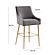 Beatrix Dark Gray Velvet Counter Stool - Gold Legs by TOV Furniture