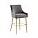 Beatrix Dark Gray Velvet Bar Stool - Gold Legs by TOV Furniture