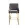 Beatrix Dark Gray Velvet Bar Stool - Gold Legs by TOV Furniture