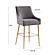 Beatrix Dark Gray Velvet Bar Stool - Gold Legs by TOV Furniture