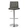 Paddy Dark Grey Vegan Leather on Silver Adjustable Stool by TOV Furniture