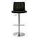 Paddy Black Vegan Leather on Silver Adjustable Stool by TOV Furniture