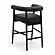 Spara Black Vegan Leather Counter Stool by TOV Furniture