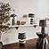 Maiori Black Striped Papier Mache Table Lamp by TOV Furniture