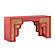 Suzie Coral Pink & Rattan Executive Desk by TOV Furniture