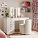Alyssa Cream Chenille Rolling Desk Chair by TOV Furniture