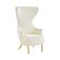 Julia Cream Velvet Channel Tufted Wingback Chair by TOV Furniture
