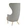 Julia Gray Velvet Channel Tufted Wingback Chair by TOV Furniture