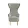 Julia Gray Velvet Channel Tufted Wingback Chair by TOV Furniture