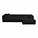 Tarra Fluffy Oversized Black Corduroy Modular RAF Sectional by TOV Furniture