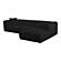 Tarra Fluffy Oversized Black Corduroy Modular RAF Sectional by TOV Furniture
