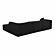 Tarra Fluffy Oversized Black Corduroy Modular RAF Sectional by TOV Furniture