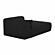 Tarra Fluffy Oversized Black Corduroy Modular RAF Chaise by TOV Furniture