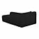 Tarra Fluffy Oversized Black Corduroy Modular RAF Chaise by TOV Furniture