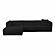 Tarra Fluffy Oversized Black Corduroy Modular LAF Sectional by TOV Furniture