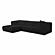 Tarra Fluffy Oversized Black Corduroy Modular LAF Sectional by TOV Furniture