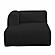 Tarra Fluffy Oversized Black Corduroy Modular LAF Chaise by TOV Furniture