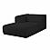 Tarra Fluffy Oversized Black Corduroy Modular LAF Chaise by TOV Furniture