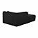 Tarra Fluffy Oversized Black Corduroy Modular LAF Chaise by TOV Furniture
