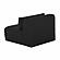 Tarra Fluffy Oversized Black Corduroy Modular Armless Chair by TOV Furniture