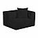 Tarra Fluffy Oversized Black Corduroy Modular RAF Corner Chair by TOV Furniture