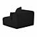 Tarra Fluffy Oversized Black Corduroy Modular RAF Corner Chair by TOV Furniture