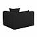 Tarra Fluffy Oversized Black Corduroy Modular RAF Corner Chair by TOV Furniture
