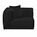 Tarra Fluffy Oversized Black Corduroy Modular LAF Corner Chair by TOV Furniture