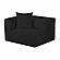 Tarra Fluffy Oversized Black Corduroy Modular LAF Corner Chair by TOV Furniture