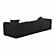 Tarra Fluffy Oversized Black Corduroy Modular Sofa by TOV Furniture