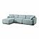 Travie Sea Blue Performance Corduroy Velvet 4-Piece Modular Sectional by TOV Furniture