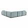 Travie Sea Blue Performance Corduroy Velvet Modular L-Sectional by TOV Furniture