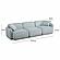 Travie Sea Blue Performance Corduroy Velvet Modular Sofa by TOV Furniture