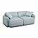 Travie Sea Blue Performance Corduroy Velvet Modular Loveseat by TOV Furniture