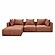 Hangover Sedona Red Textured Fabric 4-Piece Modular Sectional by TOV Furniture