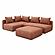 Hangover Sedona Red Textured Fabric 4-Piece Modular Chaise Sectional by TOV Furniture