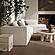 Tristine Cream Linen RAF Sectional by TOV Furniture