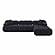 Calliope Black Vegan Shearling 4-piece Modular Sectional by TOV Furniture