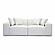 Mindy Cream Chenille Basketweave Modular Loveseat by TOV Furniture