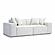Mindy Cream Chenille Basketweave Modular Loveseat by TOV Furniture