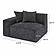 Mindy Charcoal Chenille Basketweave LAF Corner Chair by TOV Furniture