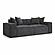 Mindy Charcoal Chenille Basketweave Modular Loveseat by TOV Furniture