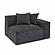 Mindy Charcoal Chenille Basketweave RAF Corner Chair by TOV Furniture