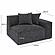 Mindy Charcoal Chenille Basketweave RAF Corner Chair by TOV Furniture